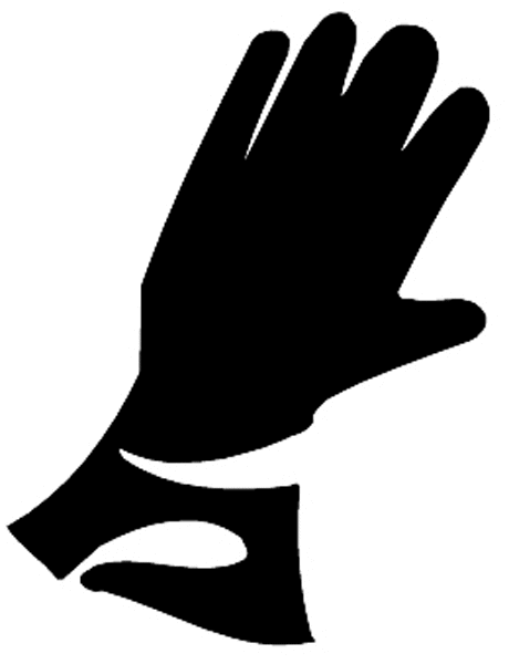 Glove silhouette vinyl sticker. Customize on line. Fashion Clothes 036-0616